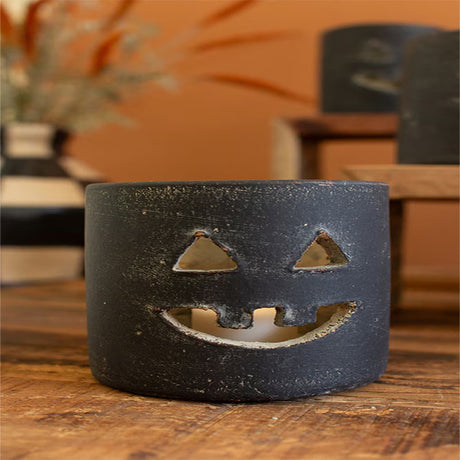 Black Clay Jack-O-Lantern