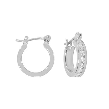 Small Channel Set Crystal Hoop
