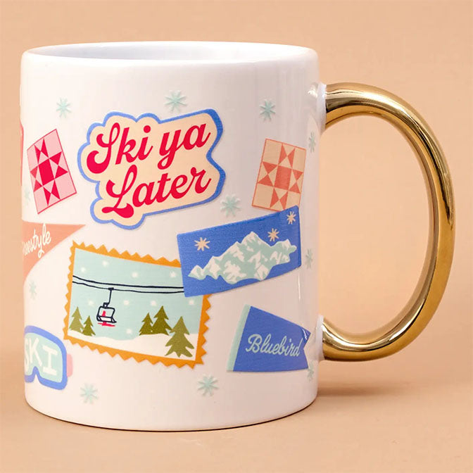 11 oz Cozy Cute Ceramic Mug-Ski Ya Later