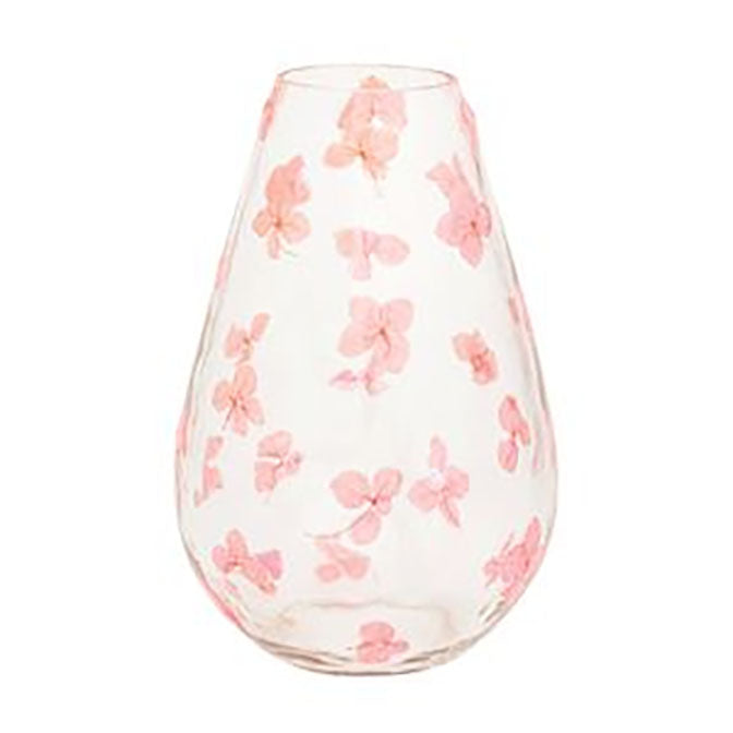 Small Pink Pressed Flower Vase