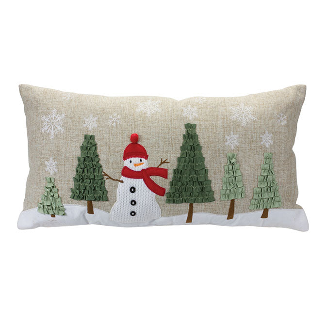 Snowman w/Trees Pillow