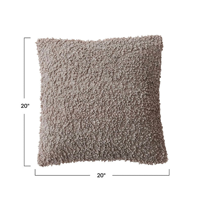20" Square Woven Bouclé Fabric Indoor/Outdoor Pillow