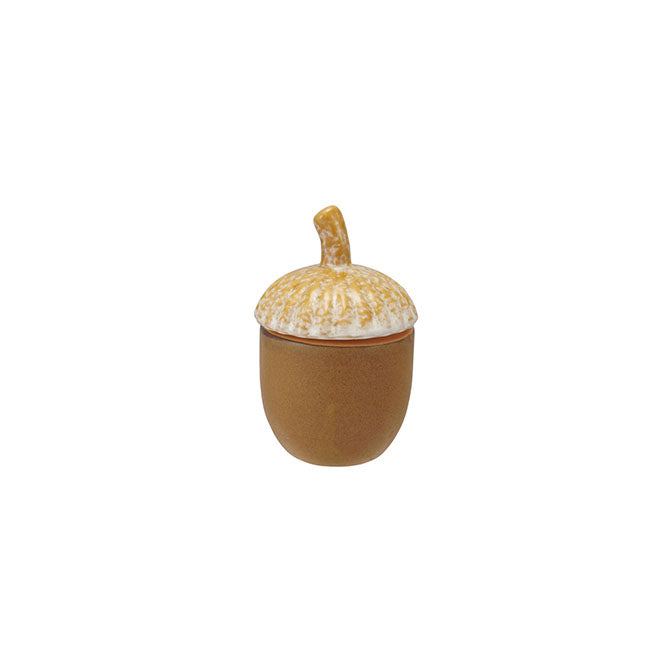Stoneware Acorn Shaped Jar with Lid