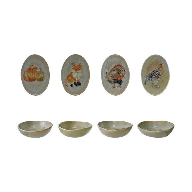 Stoneware Plate with Animal