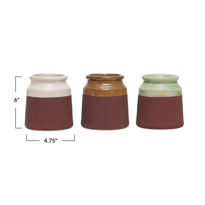 Stoneware Match Holder w/ Striker, 3 Colors (Each One Will Vary)