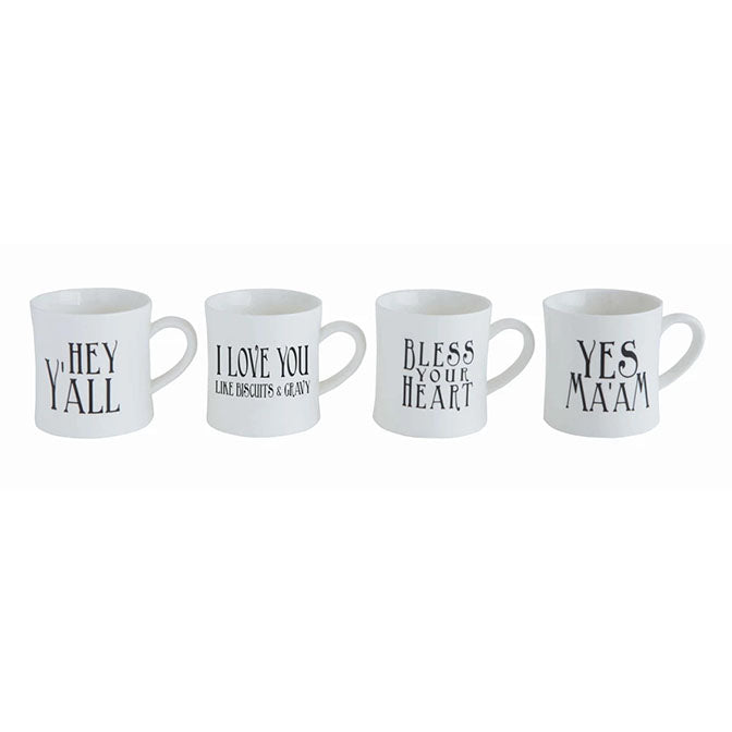 Stoneware Mug with Southern Saying, 4 Styles