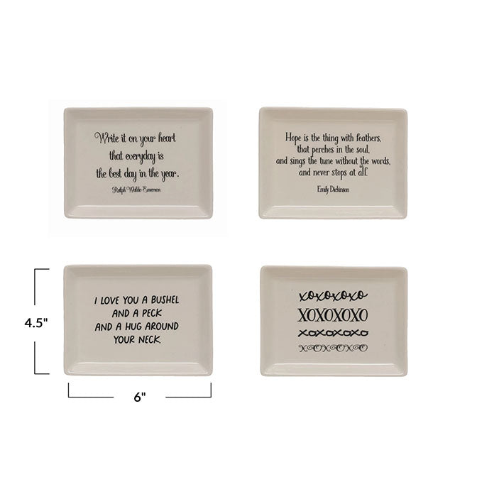 Stoneware Plate w/ Saying, 4 Styles