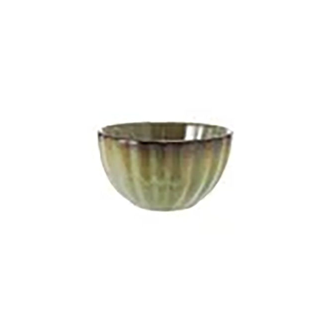 Stoneware Ribbed Bowl, Reactive Glaze (Each One Will Vary)