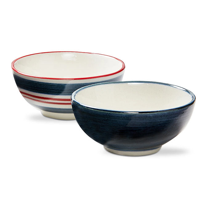 Summer Stripe & Pinwheel Snack Bowl Assortment Of 2