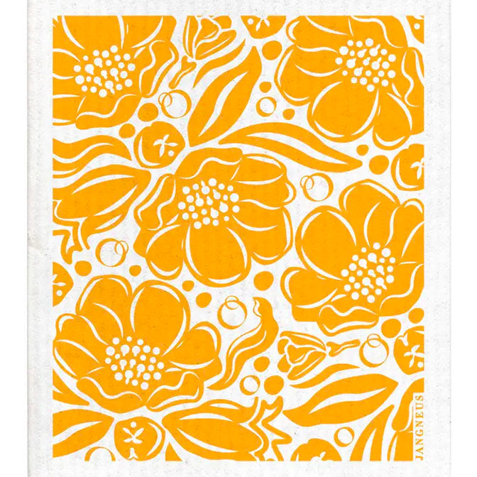 Flora Ochre Swedish Dishcloth