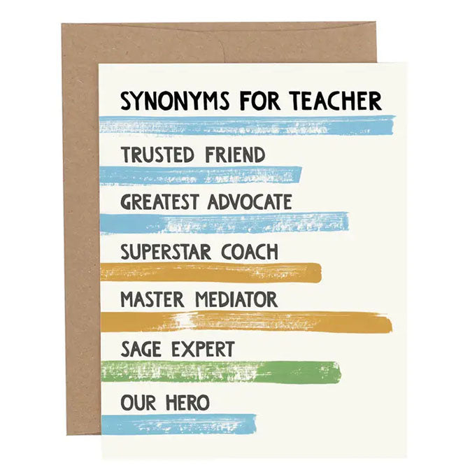 Teacher Synonyms Greeting Card