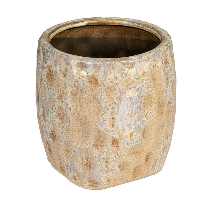 Terra-cotta Planter, Reactive Glaze (Holds 5" Pot)