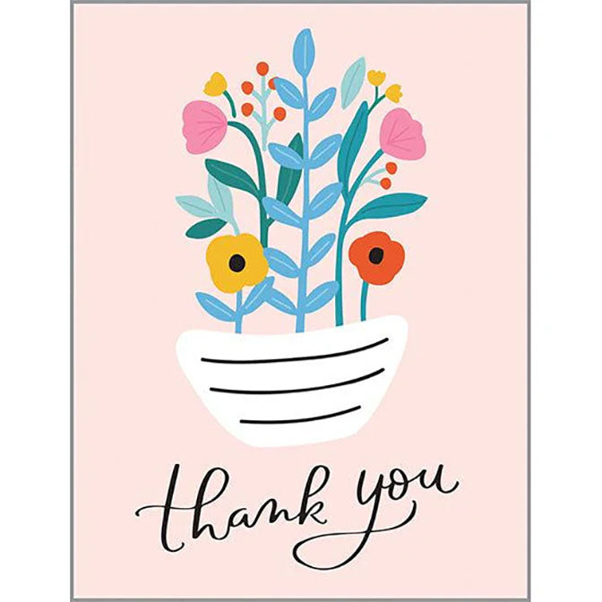 Thank You card - Black & White Striped Pot