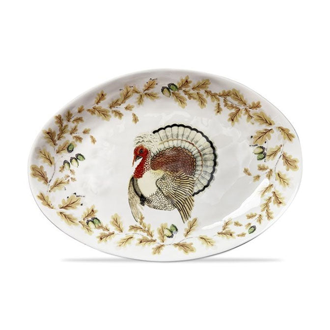 Turkey, Leaves Deep Oval Platter