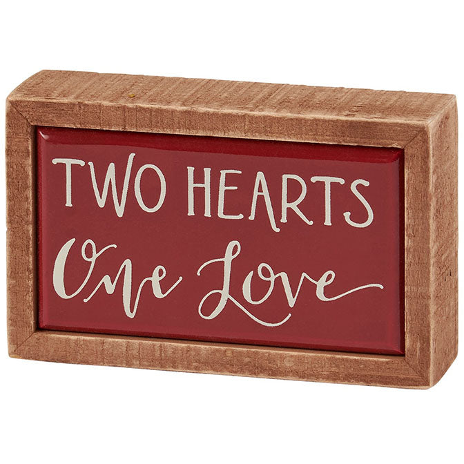 Two Hearts One Love Box Sign Mini
