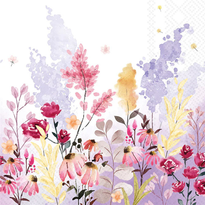 Watercolor Flowerfield Cocktail Napkin