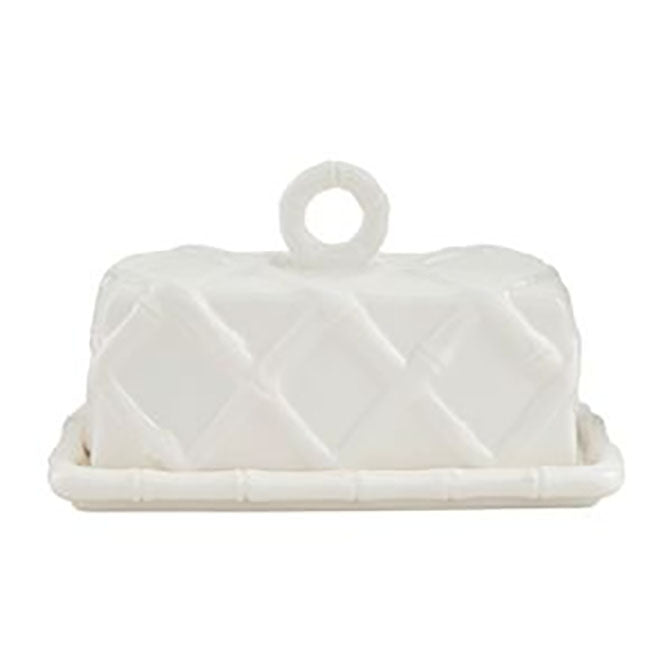 White Bamboo Butter Dish