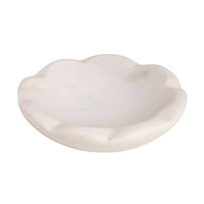 White Marble Scallop Dish