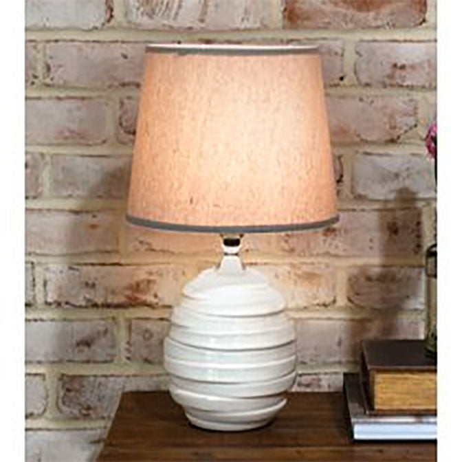 White Offset Stripe Lamp