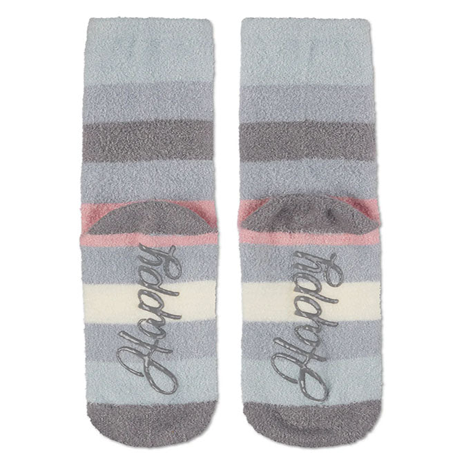 Womens Stripe Aloe Infused Non-Skid Sock
