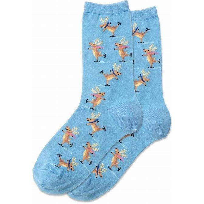 Womens Skating Reindeer Sock