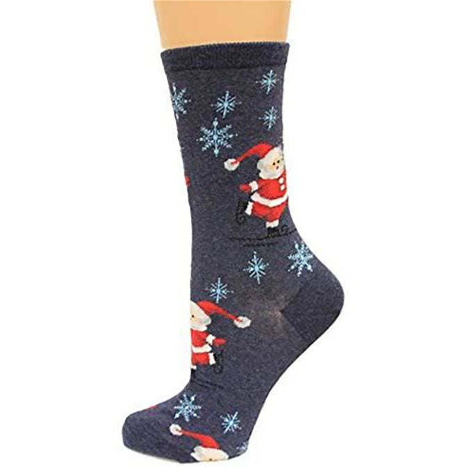 Womens Skating Santa Sock
