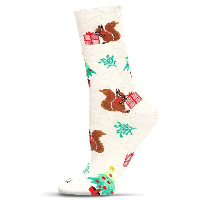 Women's Squirrels Holiday Crew Socks