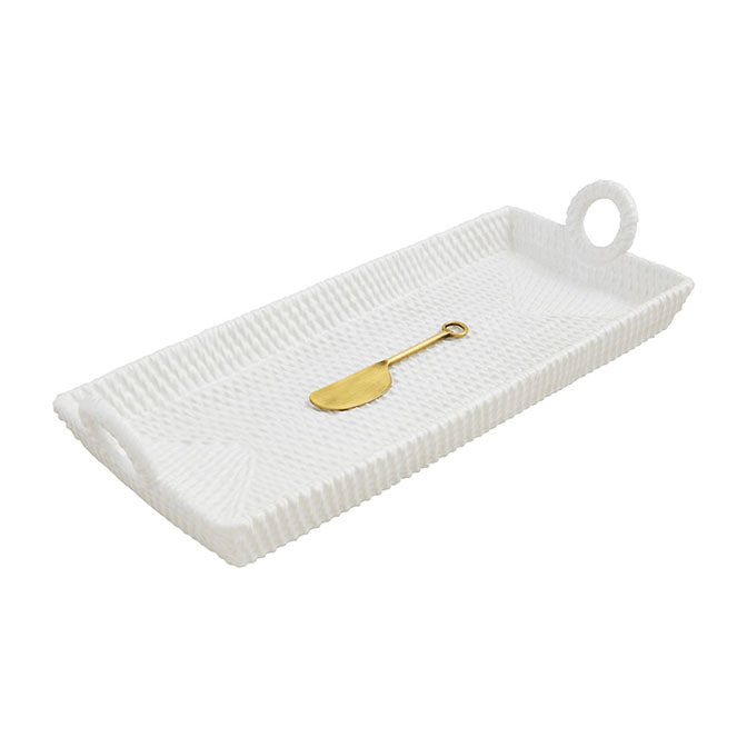 Woven Stoneware Tray Set