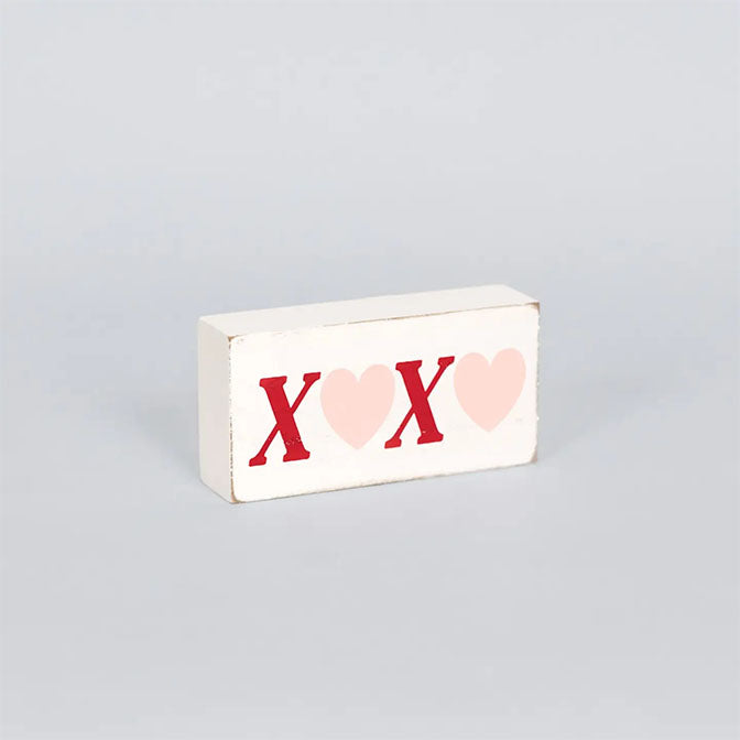 4x2 Wood Block X0X0/CLOVER Valentine St Patrick