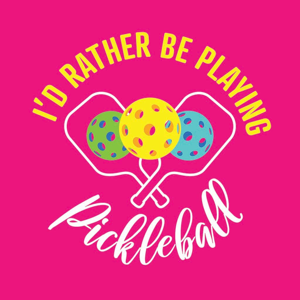 Ceramic Round Coaster-I'd Rather Be Playing Pickleball