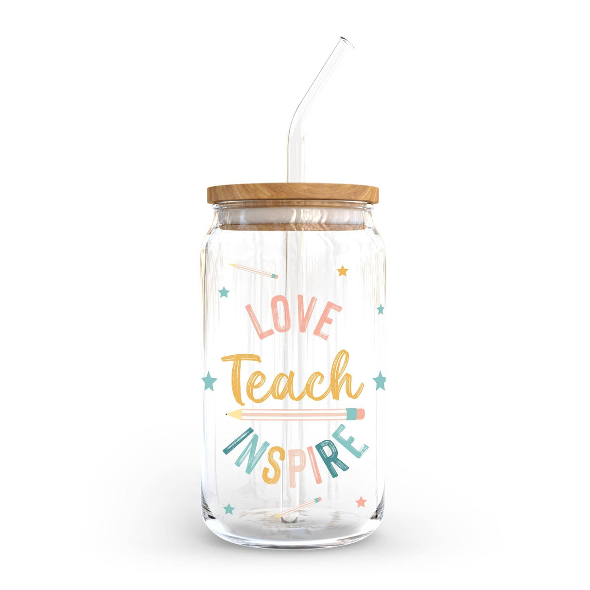 Cold Brew Glass, Love Teach Inspire, Teacher Gifts, Coffee