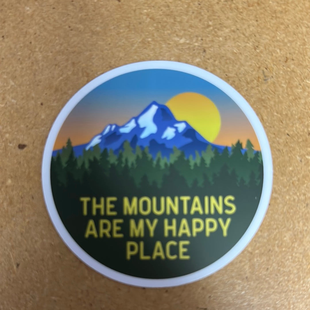 The Mountains Are My Happy Place Sticker