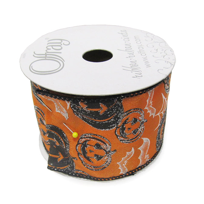 Martie 2.5" x 10 yds Wired Pumpkin Ribbon
