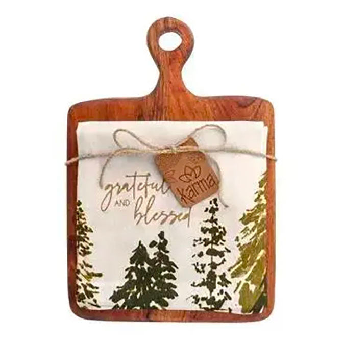 Holiday  Cutting Board with Tea Towel