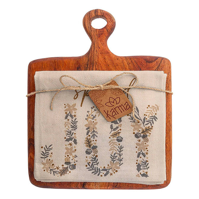 Holiday  Cutting Board with Tea Towel