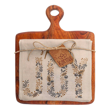 Holiday  Cutting Board with Tea Towel