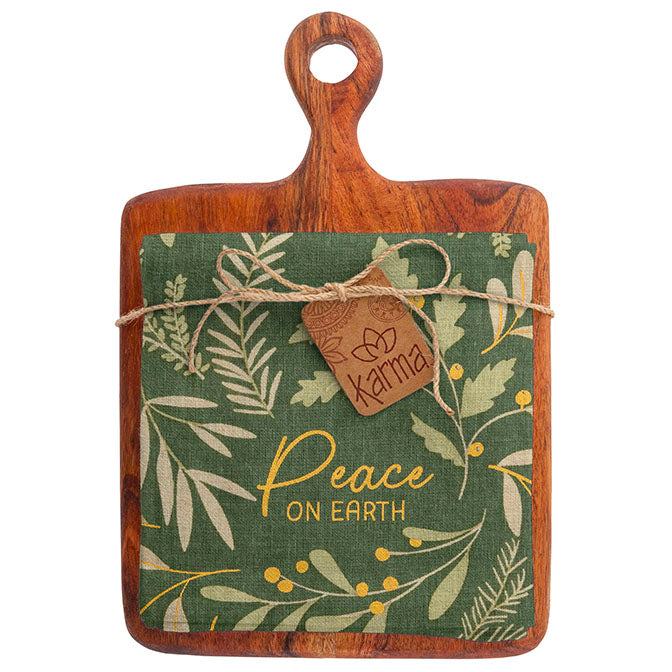 Holiday  Cutting Board with Tea Towel