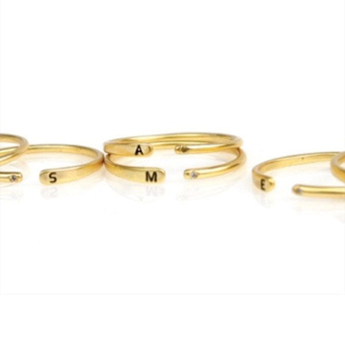 Gold Initial Rings