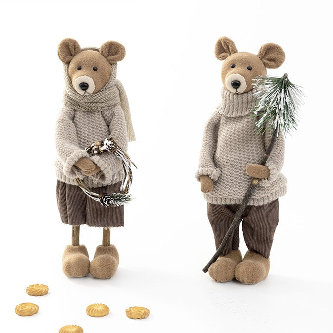 10.5" Fabric Bears in Sweaters