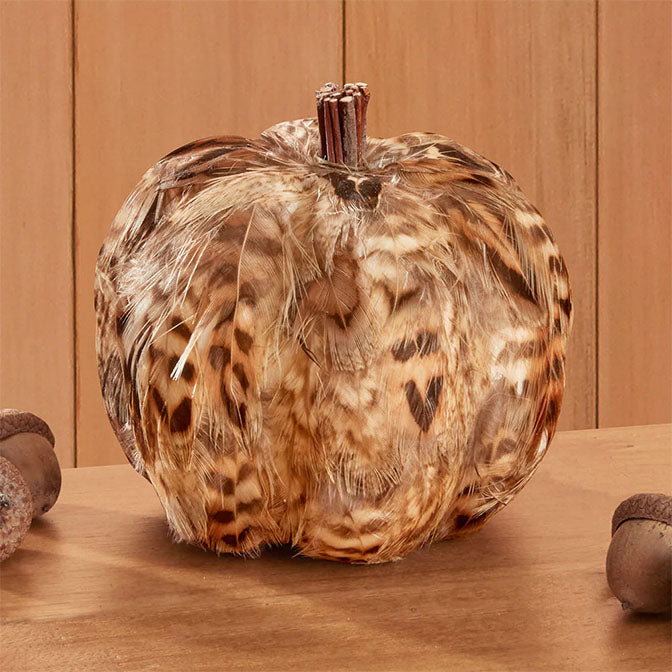 Assorted 3.25 Inch Feather Pumpkins (4 Styles)