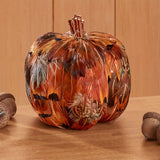 Assorted 3.25 Inch Feather Pumpkins (4 Styles)