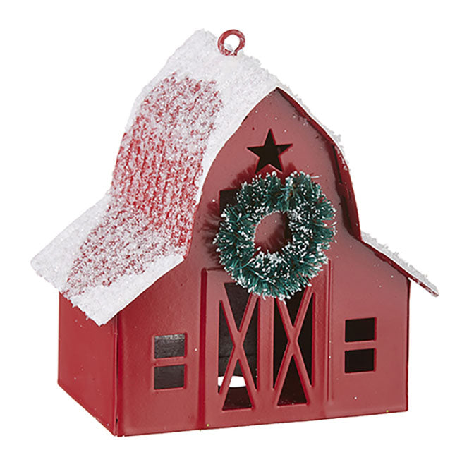 3.75" Red Barn Ornament