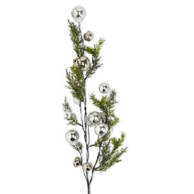 35" Silver Bell Snowy Branch Stem