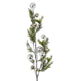 35" Silver Bell Snowy Branch Stem