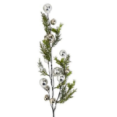 35" Silver Bell Snowy Branch Stem