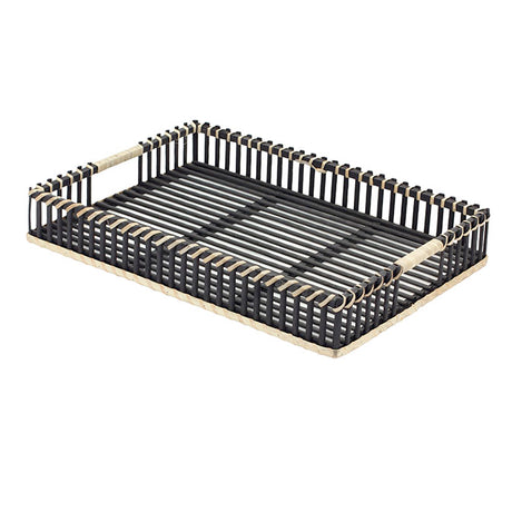 Black Bamboo Rattan Tray