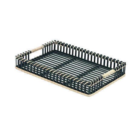 Black Bamboo Rattan Tray