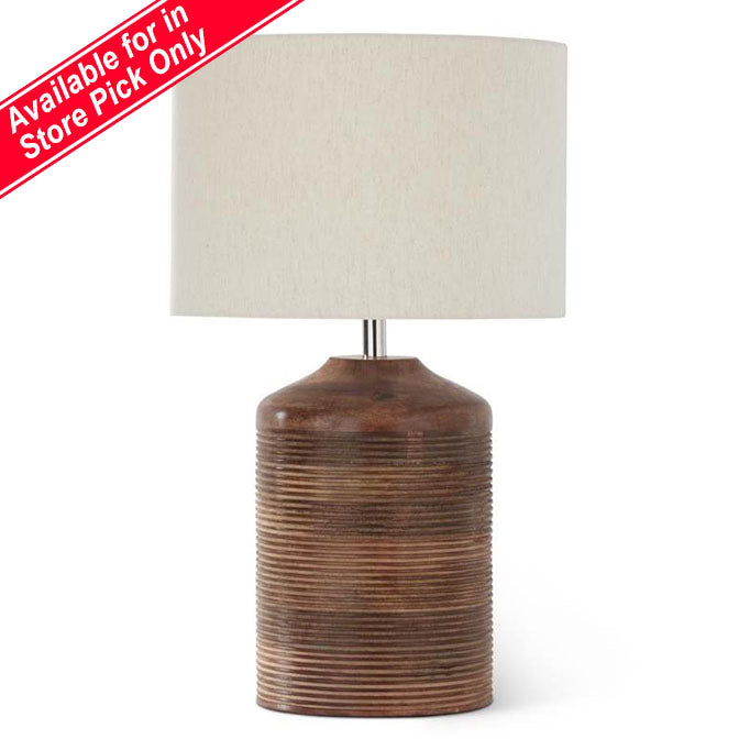 Grooved Dark Mango Barrel Lamp