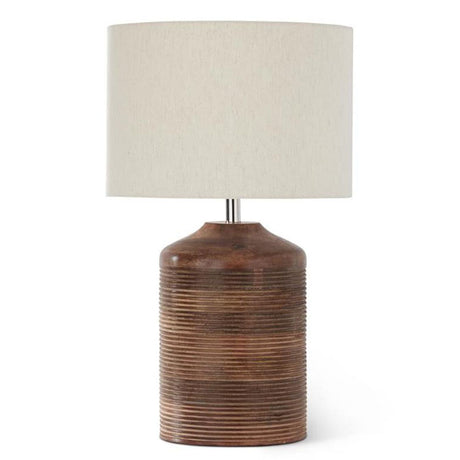 Grooved Dark Mango Barrel Lamp