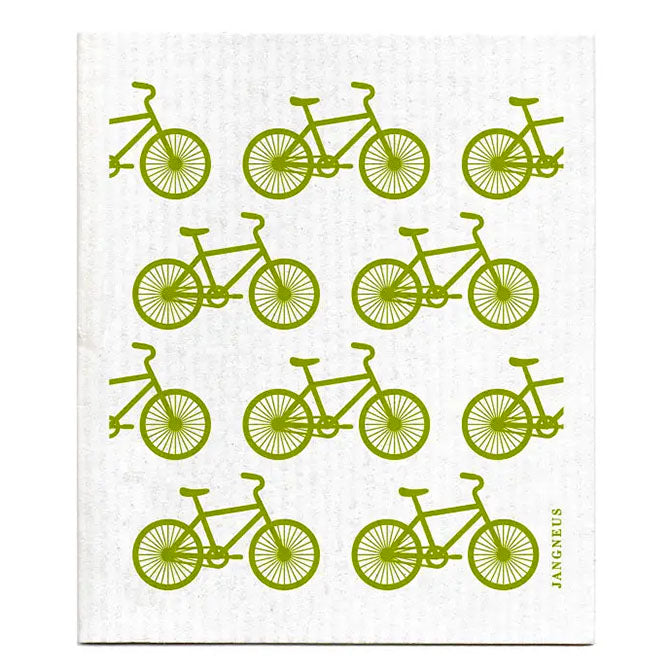 Green Bikes Swedish Dishcloth